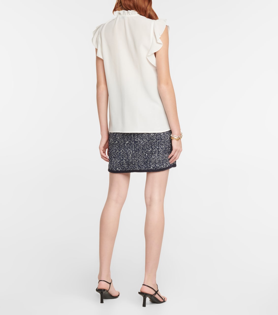 Ruffled silk satin top | Etro