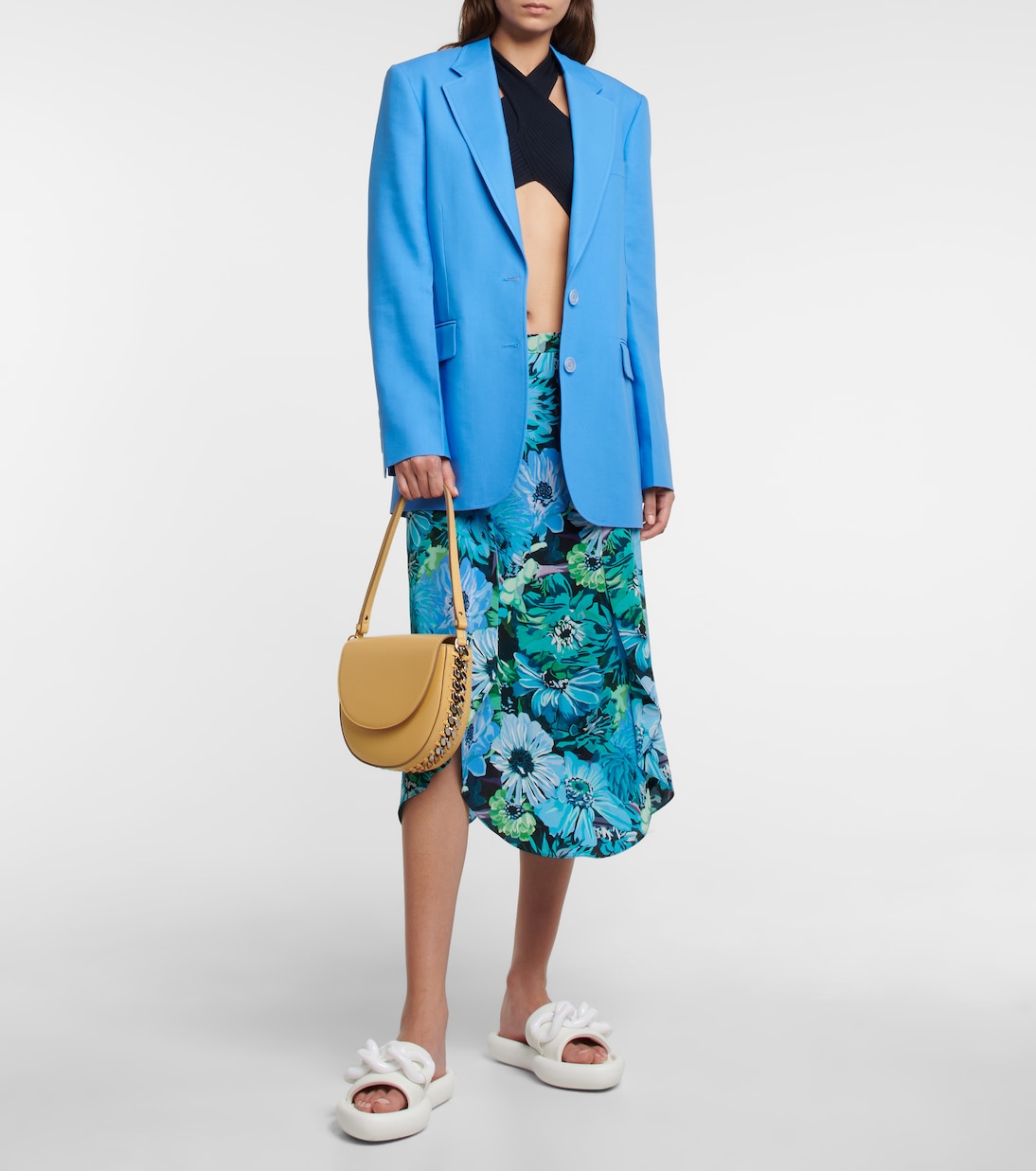 Gonna in seta crêpe de chine con stampa | Stella McCartney