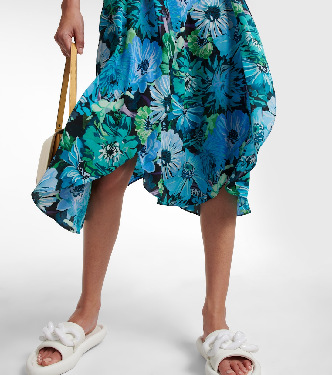 Gonna in seta crêpe de chine con stampa | Stella McCartney