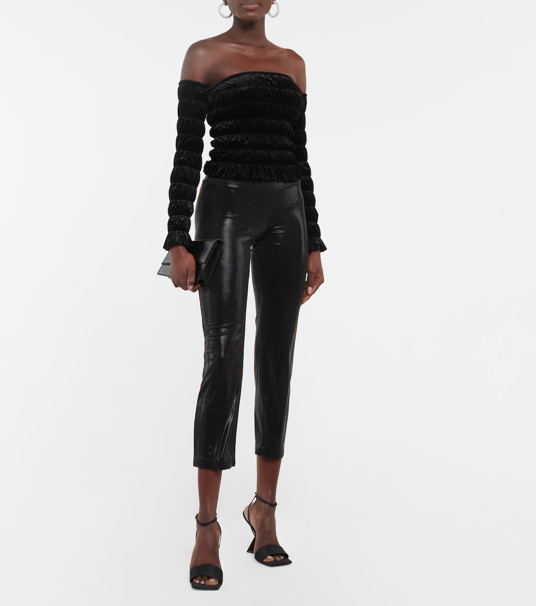 Pantaloni a vita alta in lamé | Norma Kamali