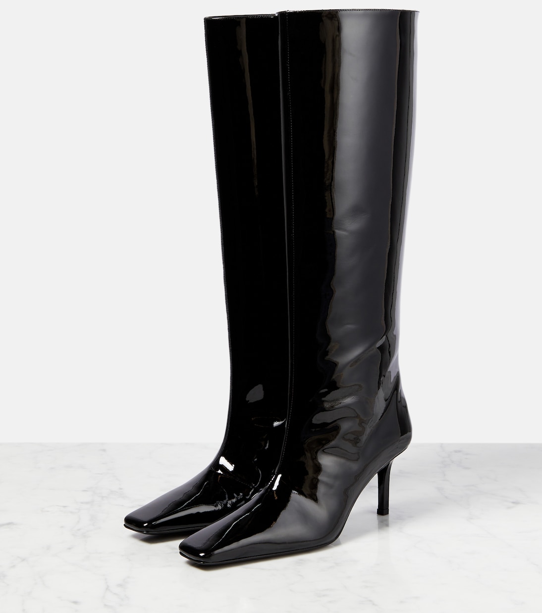 Patent leather knee high boots in black Acne Studios Mytheresa