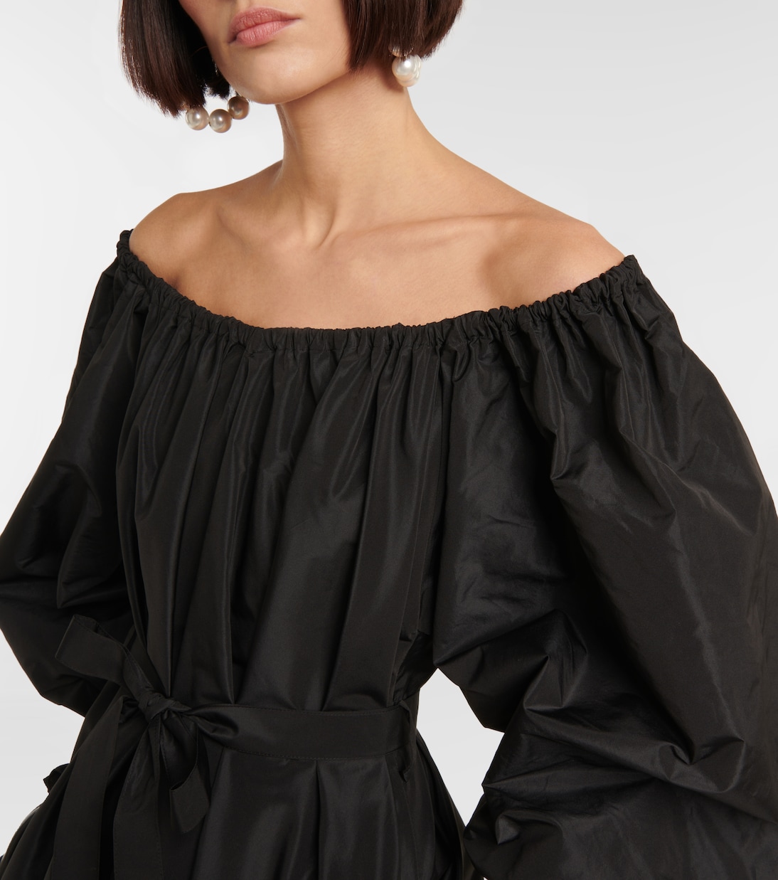 Off-shoulder faille maxi dress | Patou