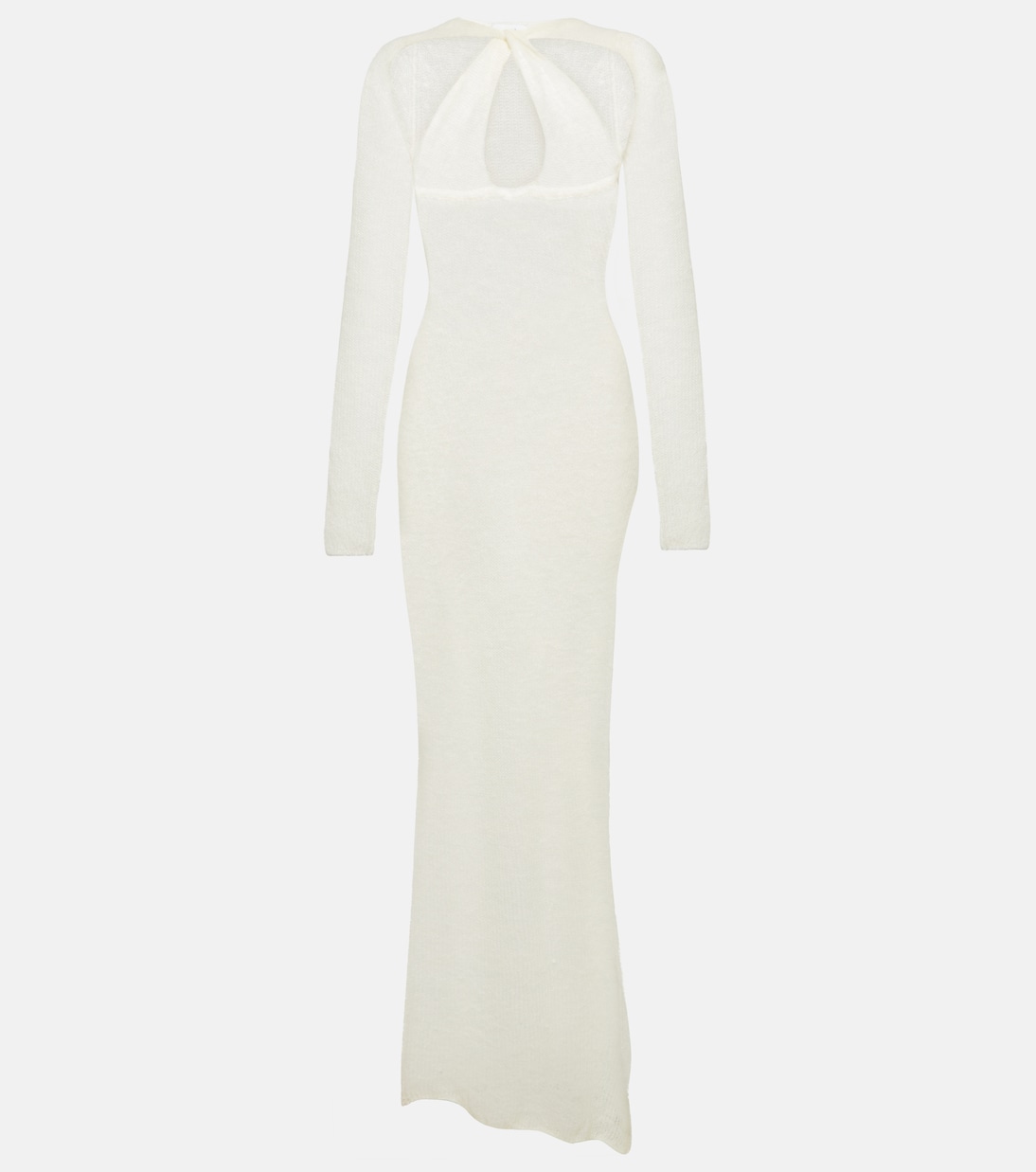 Semi-sheer cutout wool-blend maxi dress | Coperni