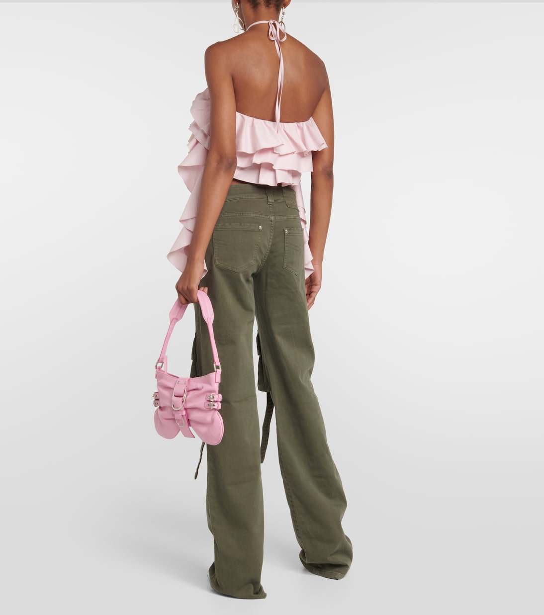Low-Rise-Cargohose aus Denim | Blumarine