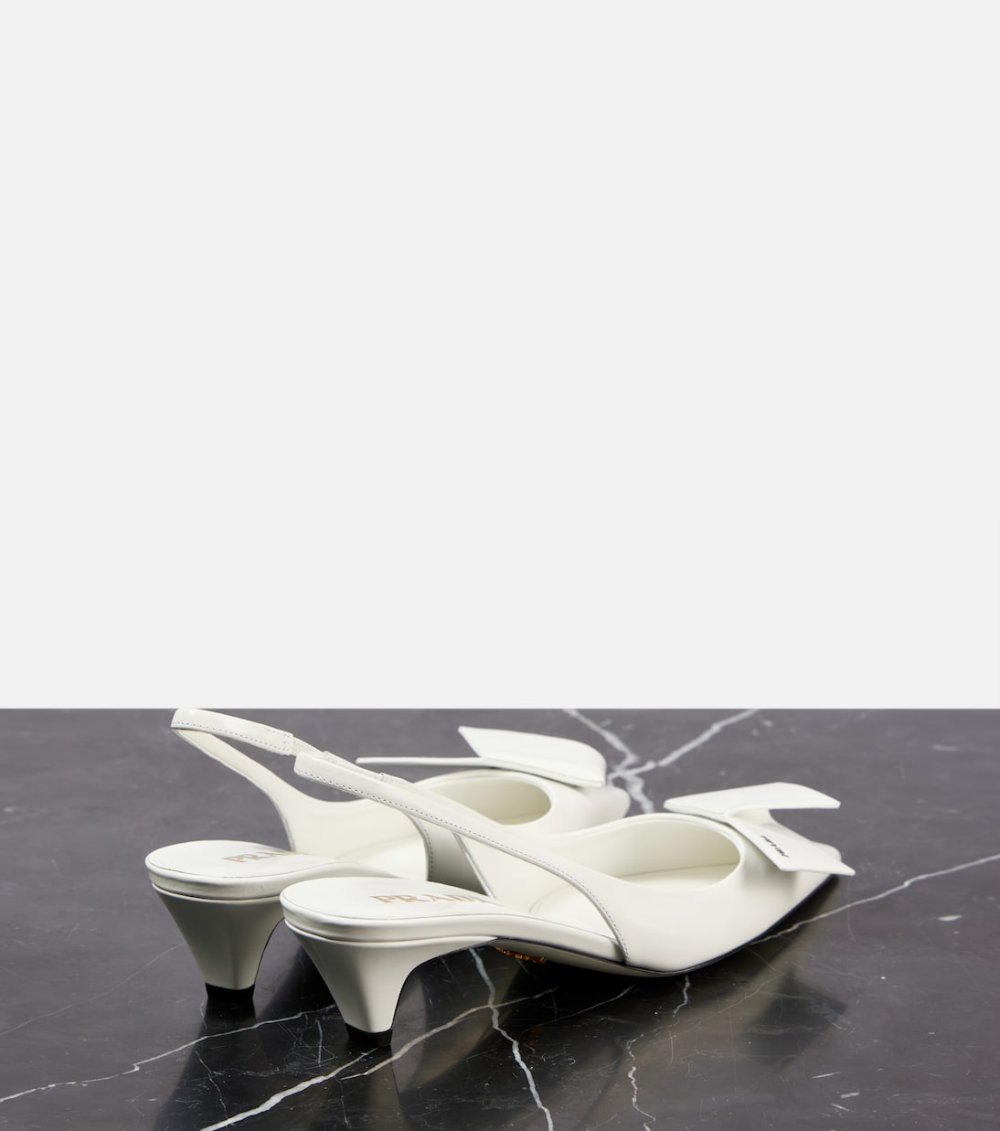 Slingback-Pumps Modellerie aus Leder | Prada