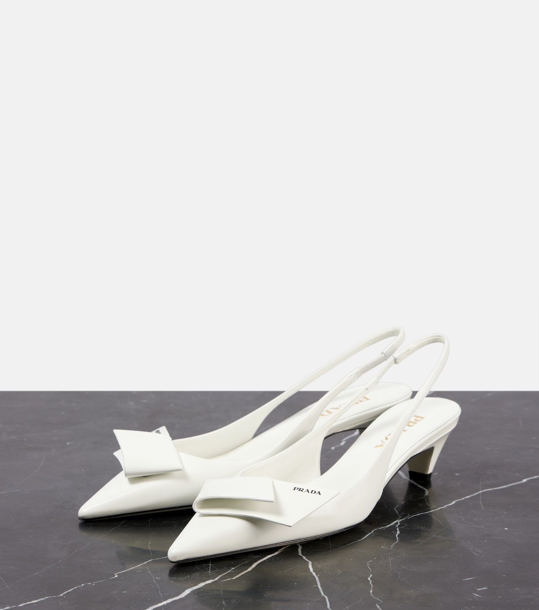 Slingback-Pumps Modellerie aus Leder | Prada