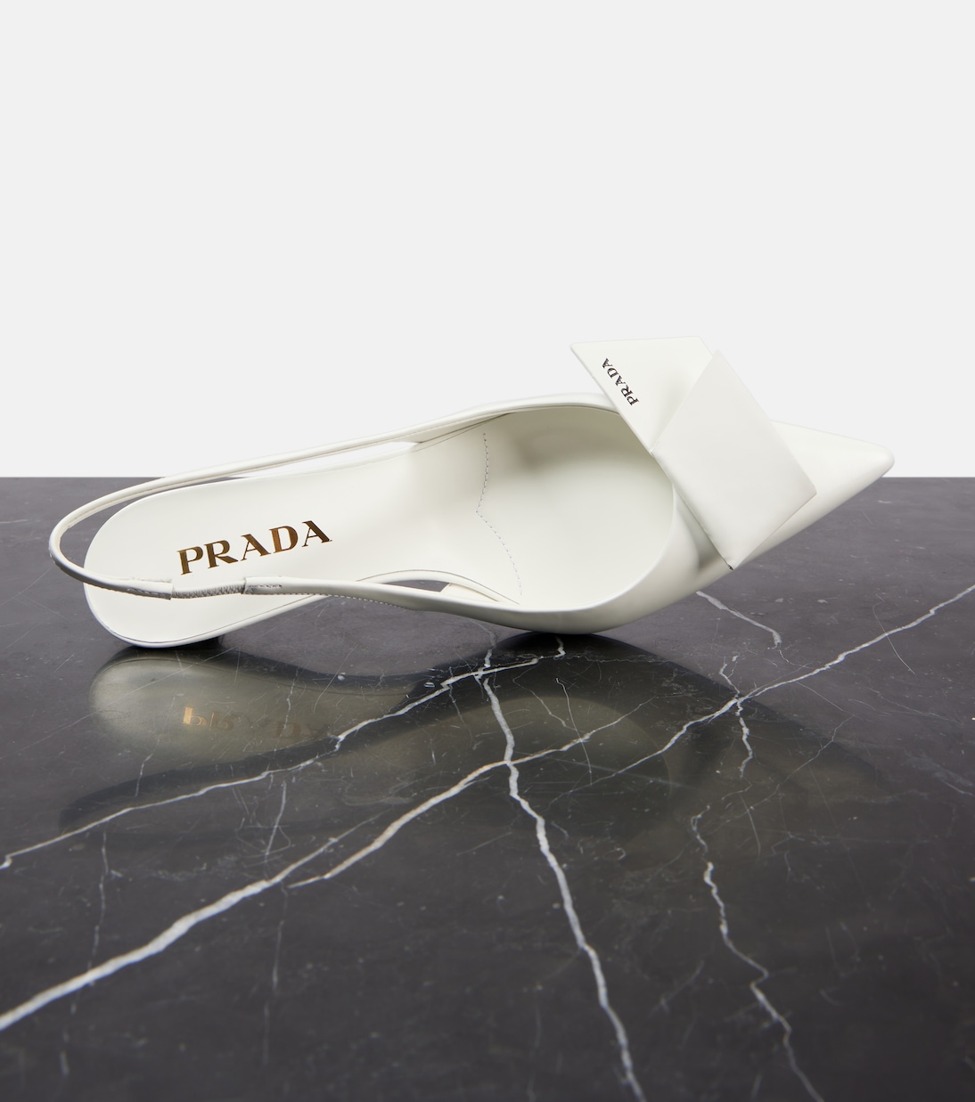 Slingback-Pumps Modellerie aus Leder | Prada