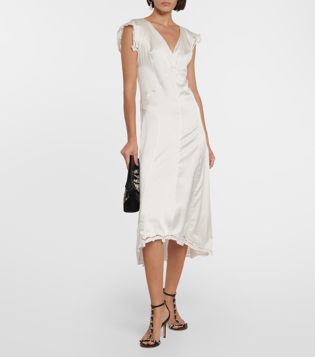 Robe midi Jordina en soie mélangée | Isabel Marant