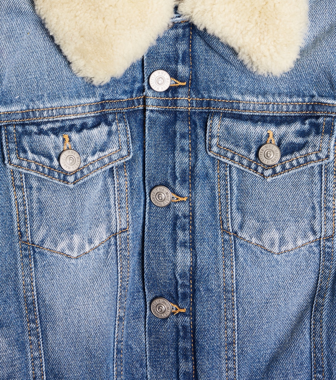 Jeansjacke mit Shearling | MM6 Maison Margiela Kids