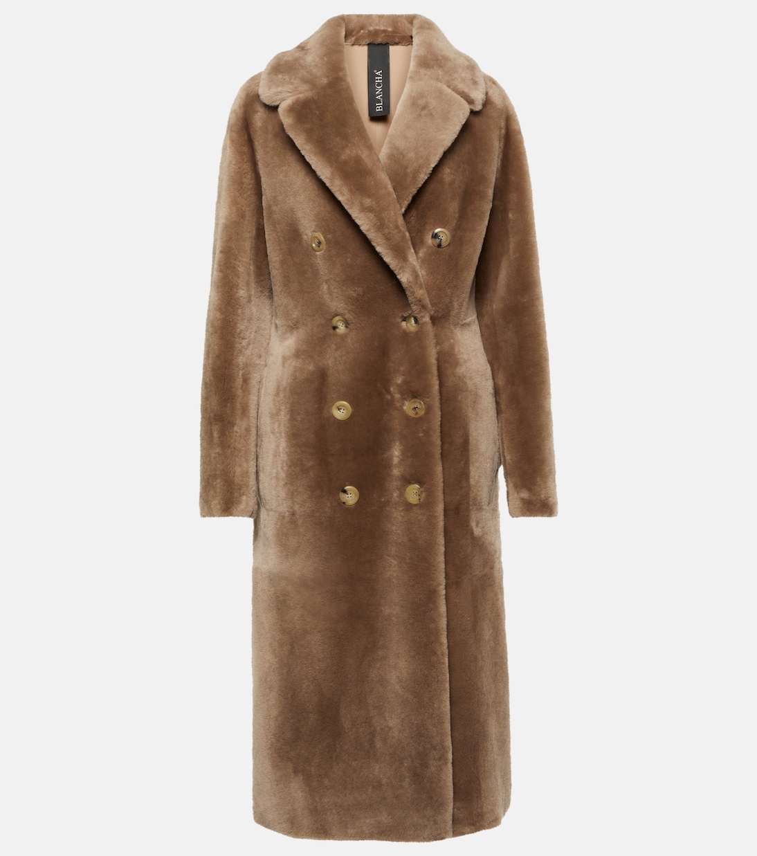 Cappotto doppiopetto in shearling | Blancha