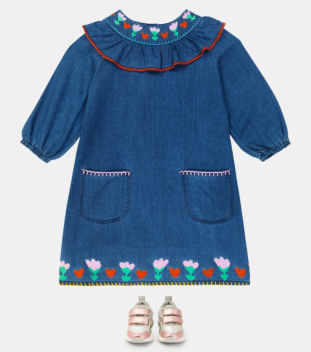 Robe brodée en jean | Stella McCartney Kids