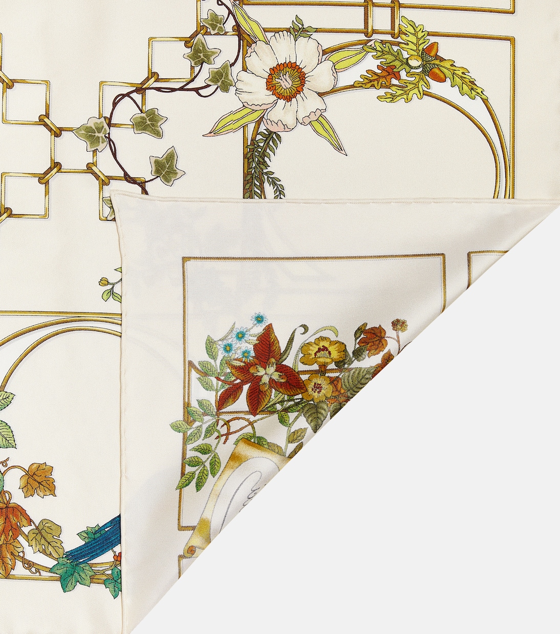 Foulard in twill di seta con stampa | Gucci