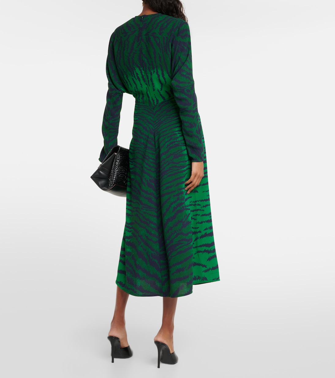 Vestido midi de cady estampado | Victoria Beckham