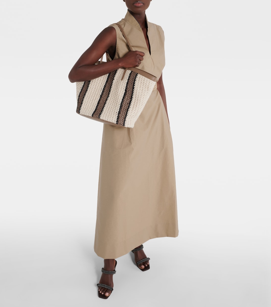 Mules compensées en cuir | Brunello Cucinelli