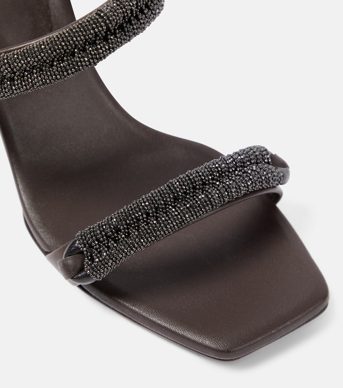 Mules compensées en cuir | Brunello Cucinelli