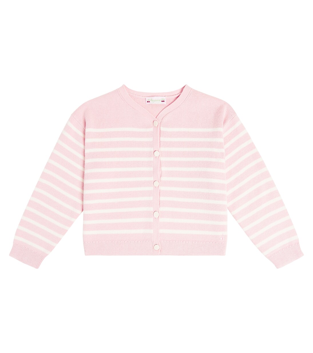 Cardigan Demy rayé en coton et laine | Bonpoint