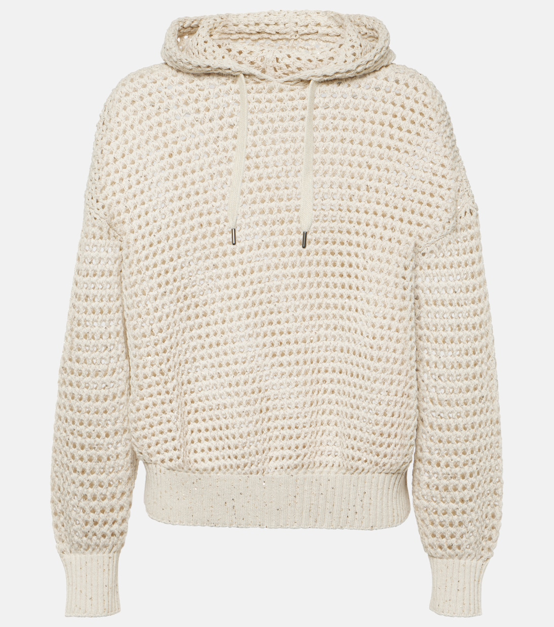 Sudadera calada de mezcla de algodón | Brunello Cucinelli