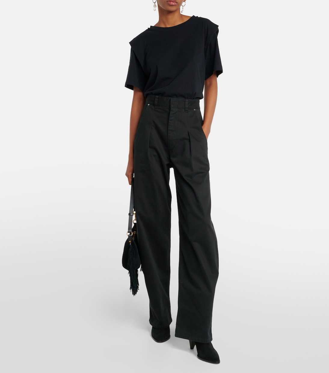 Pantaloni a gamba larga Lenadi in cotone | Isabel Marant