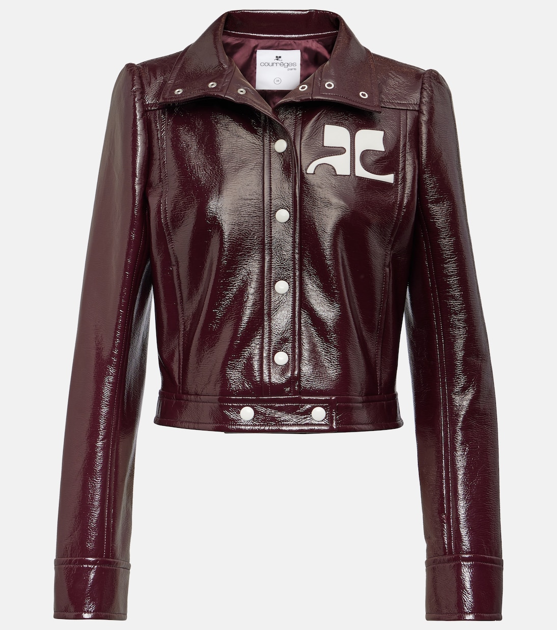 Reedition logo cropped vinyl jacket in red Courreges Mytheresa