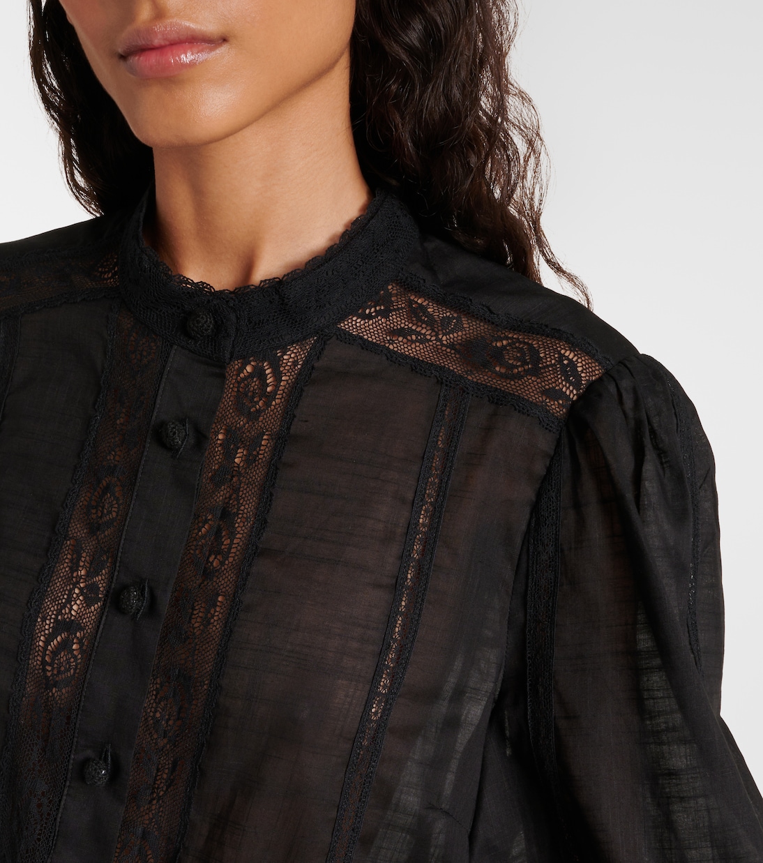 Camisa Halliday de algodón con encaje | Zimmermann