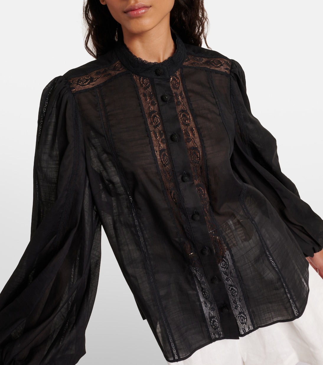 Camisa Halliday de algodón con encaje | Zimmermann