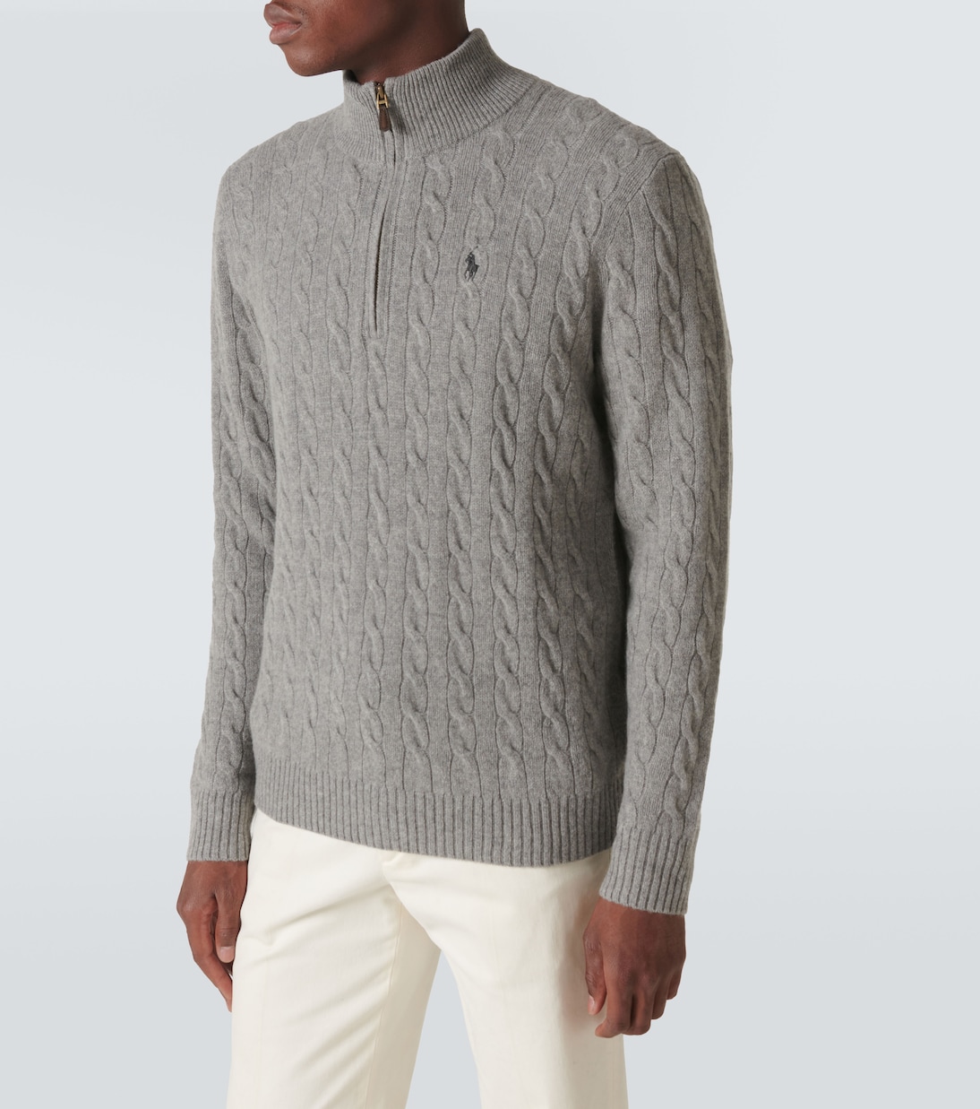 Cable-knit wool and cashmere half-zip sweater | Polo Ralph Lauren