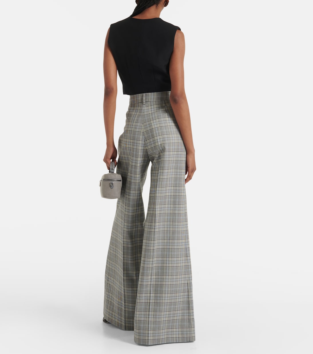Checked wool flared pants | Stella McCartney