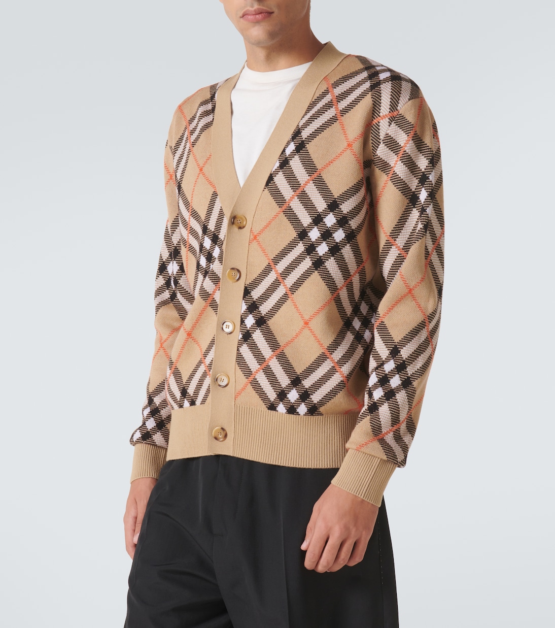 Cardigan Burberry Check aus einem Wollgemisch | Burberry