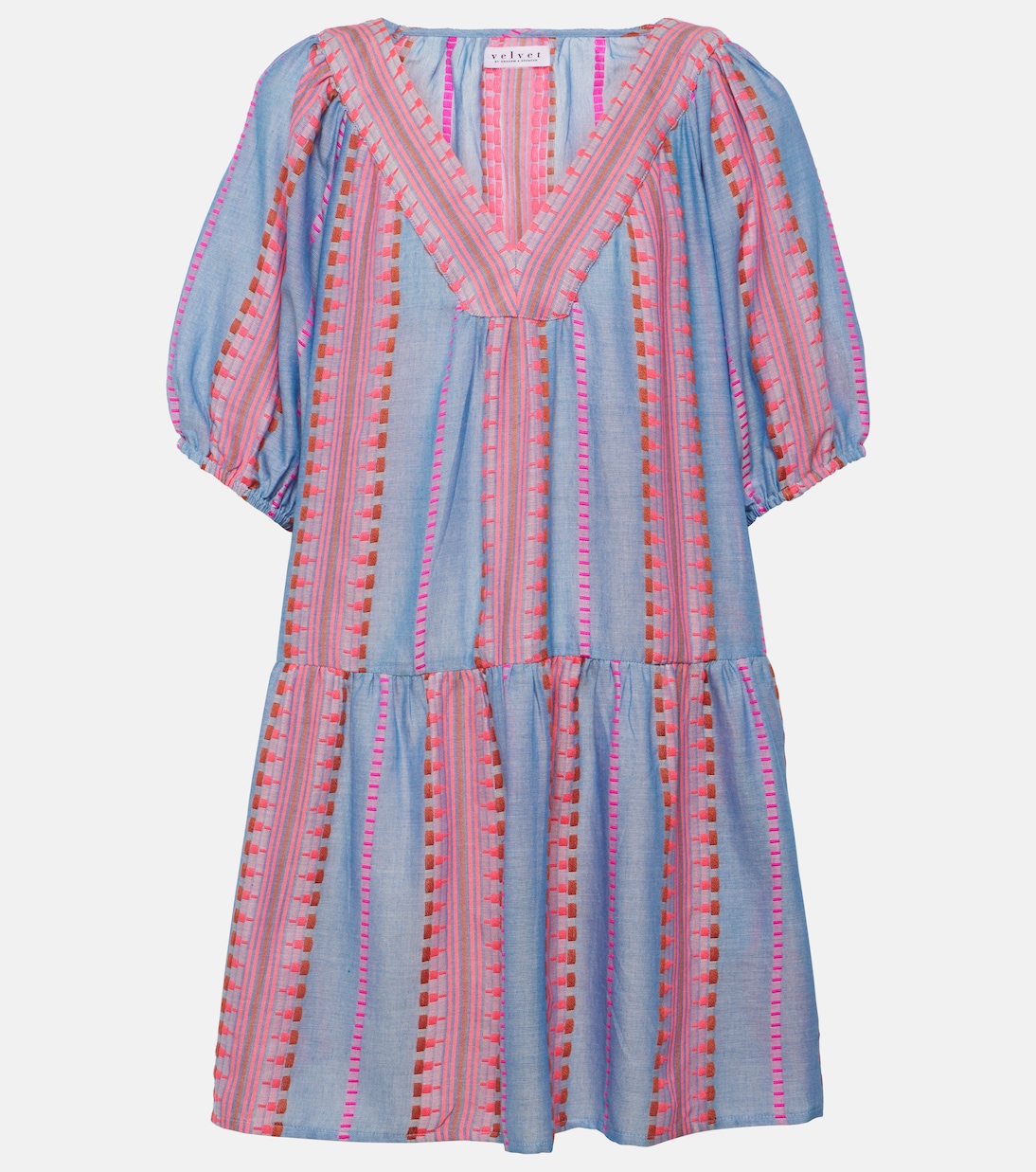 Zoelle embroidered cotton minidress | Velvet