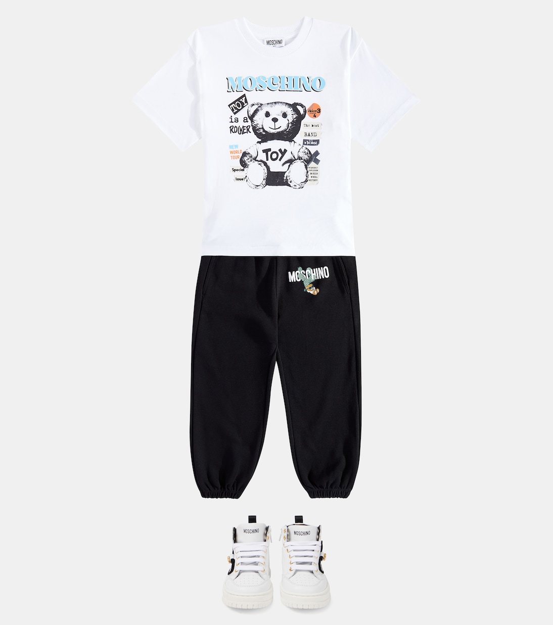 Sneakers in pelle con logo | Moschino Kids