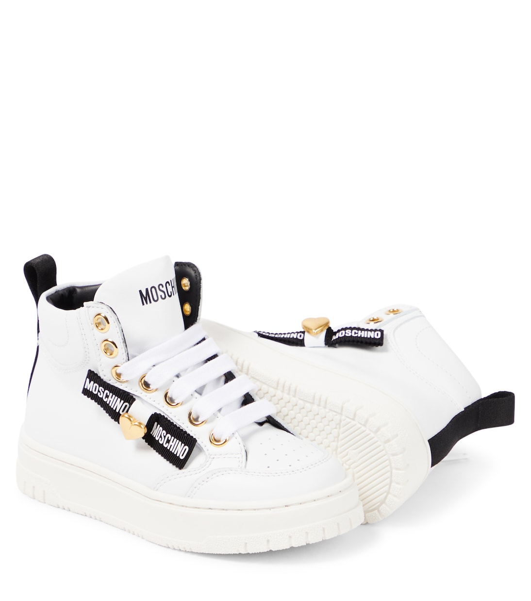 Sneakers in pelle con logo | Moschino Kids