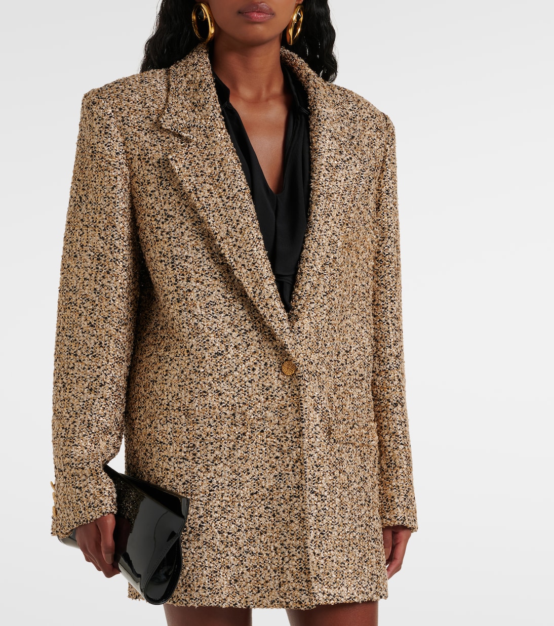 Blazer oversize in tweed lamé | Alessandra Rich