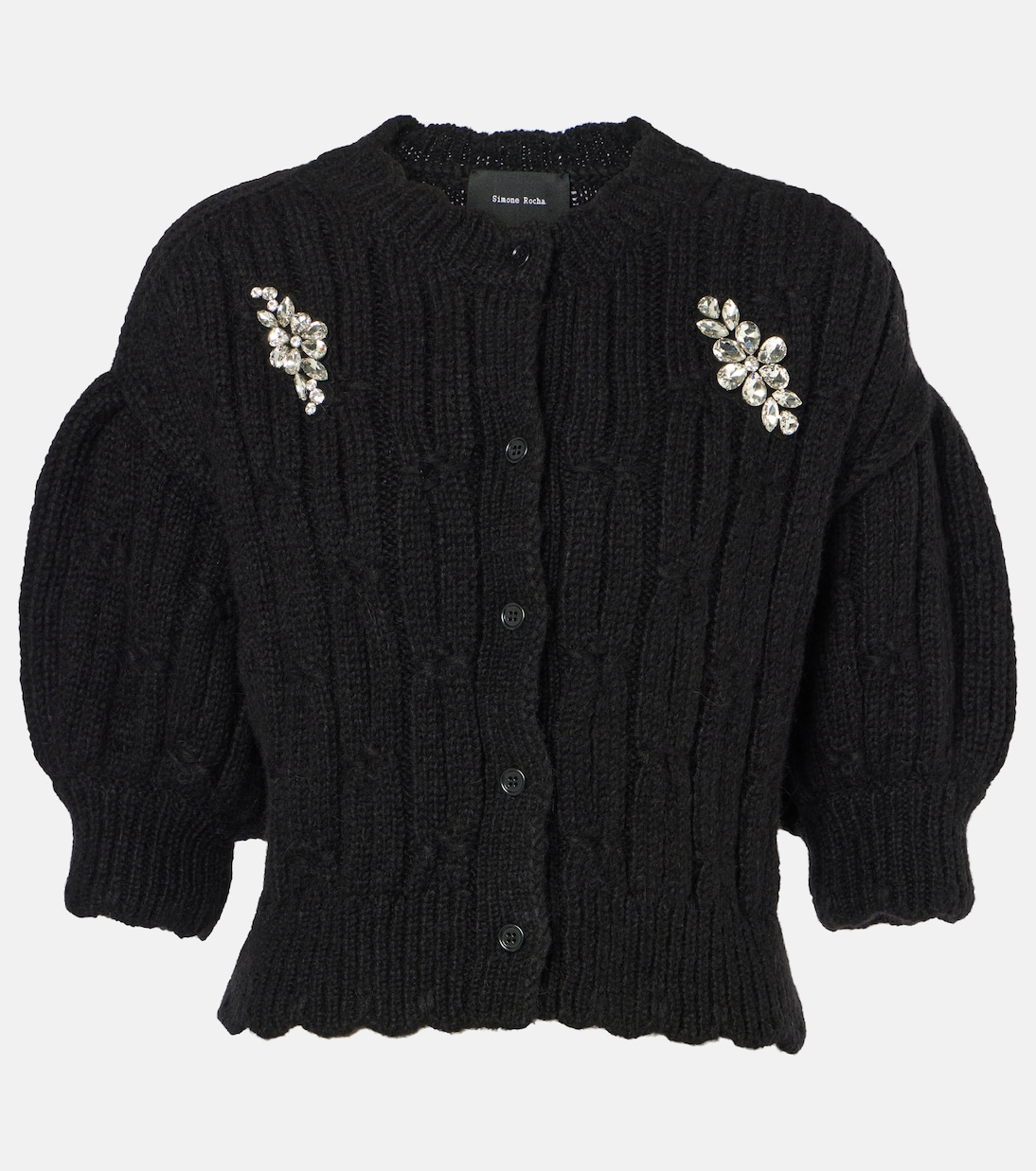 Cardigan in misto lana a trecce | Simone Rocha