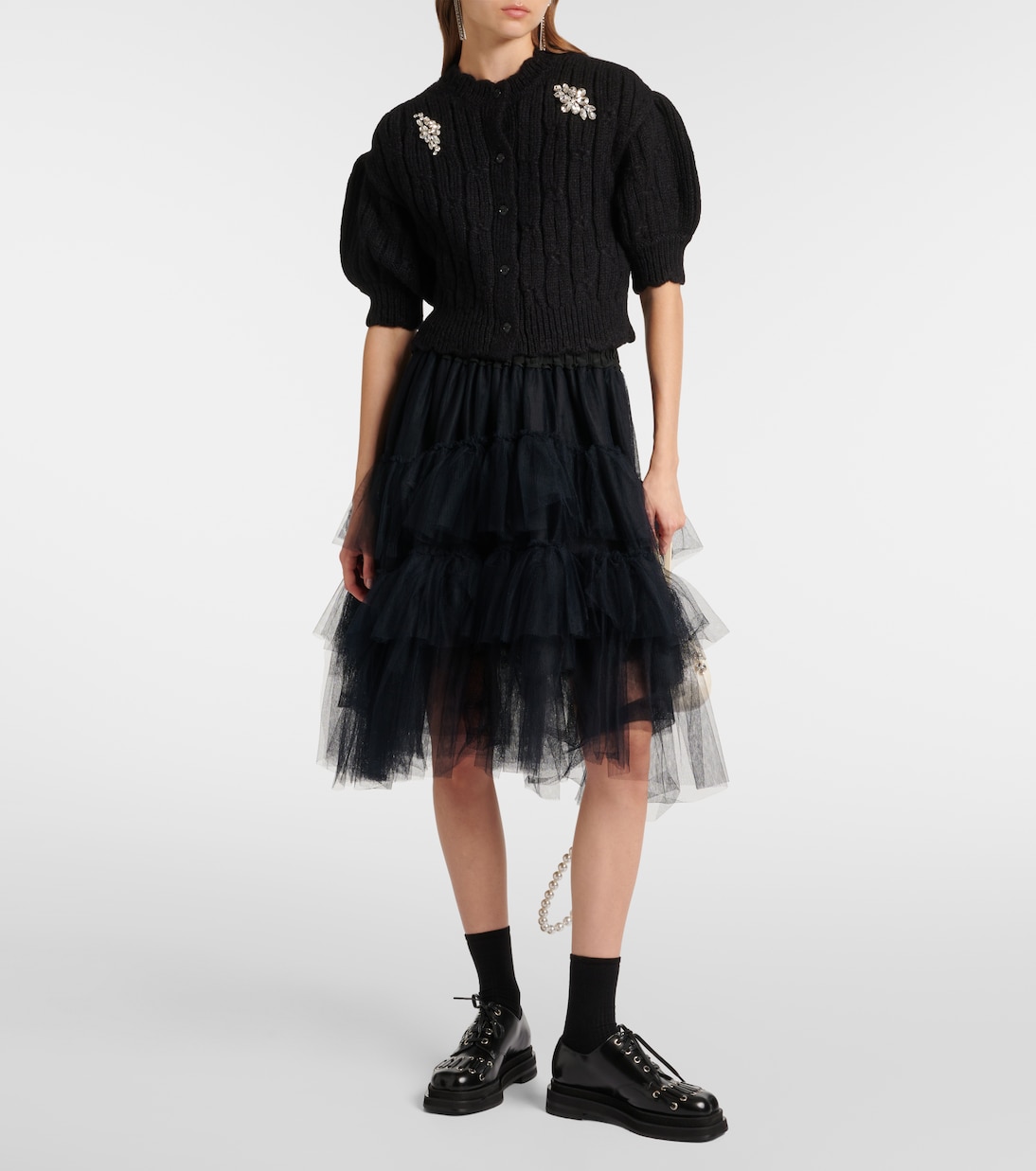 Cardigan in misto lana a trecce | Simone Rocha