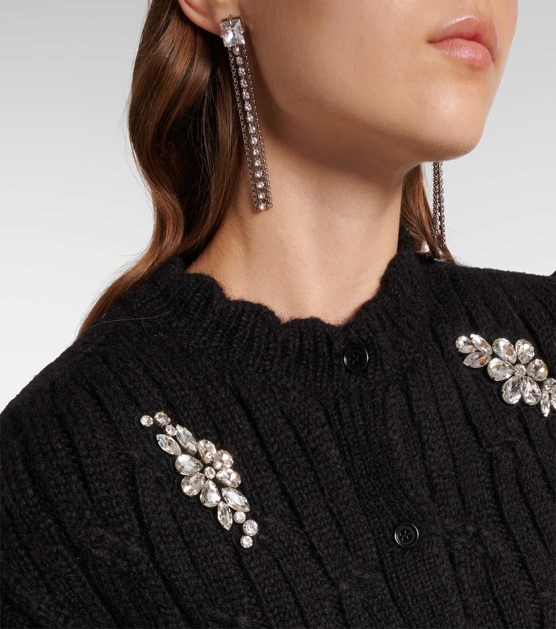 Cardigan in misto lana a trecce | Simone Rocha