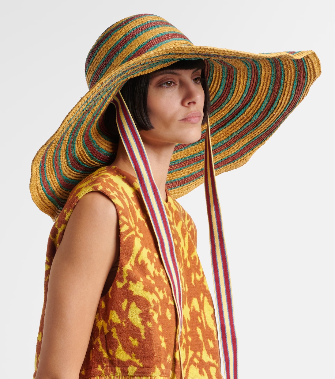 Cappello Tamsin in rafia a righe | Alémais