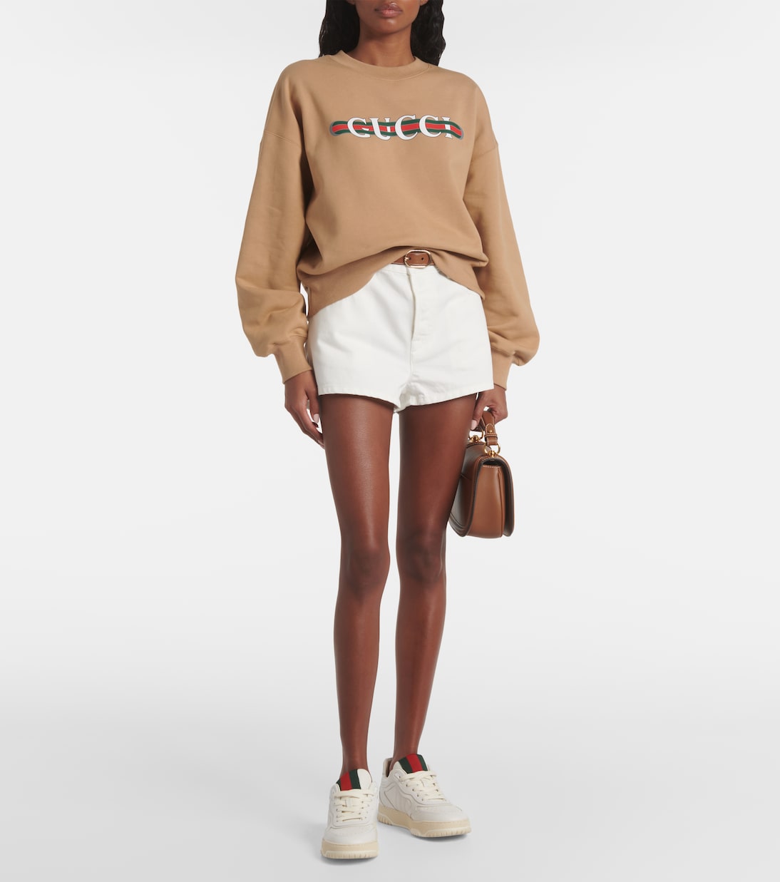 Short en jean et cuir | Gucci
