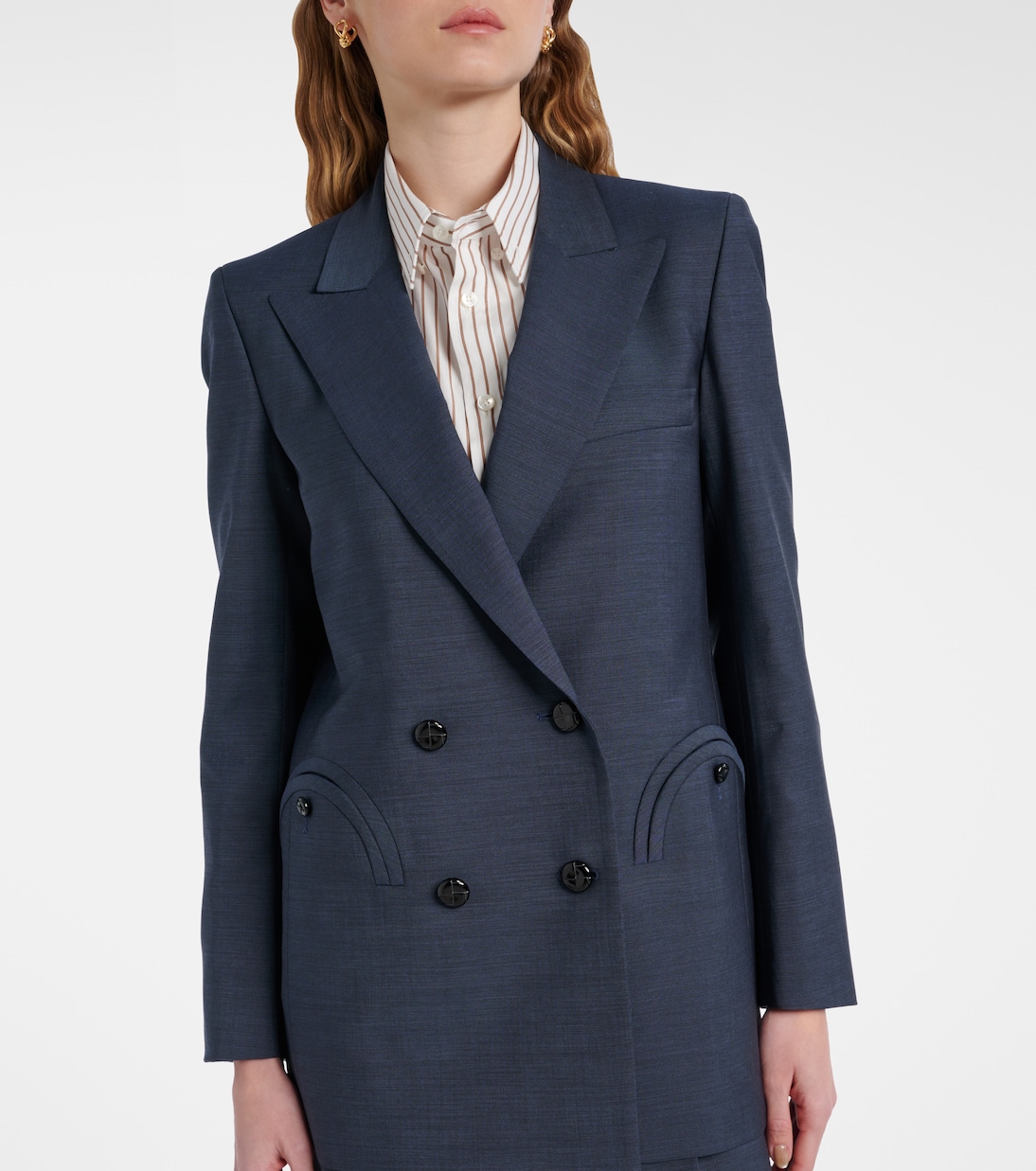 Alie double-breasted wool and mohair blazer | Blazé Milano