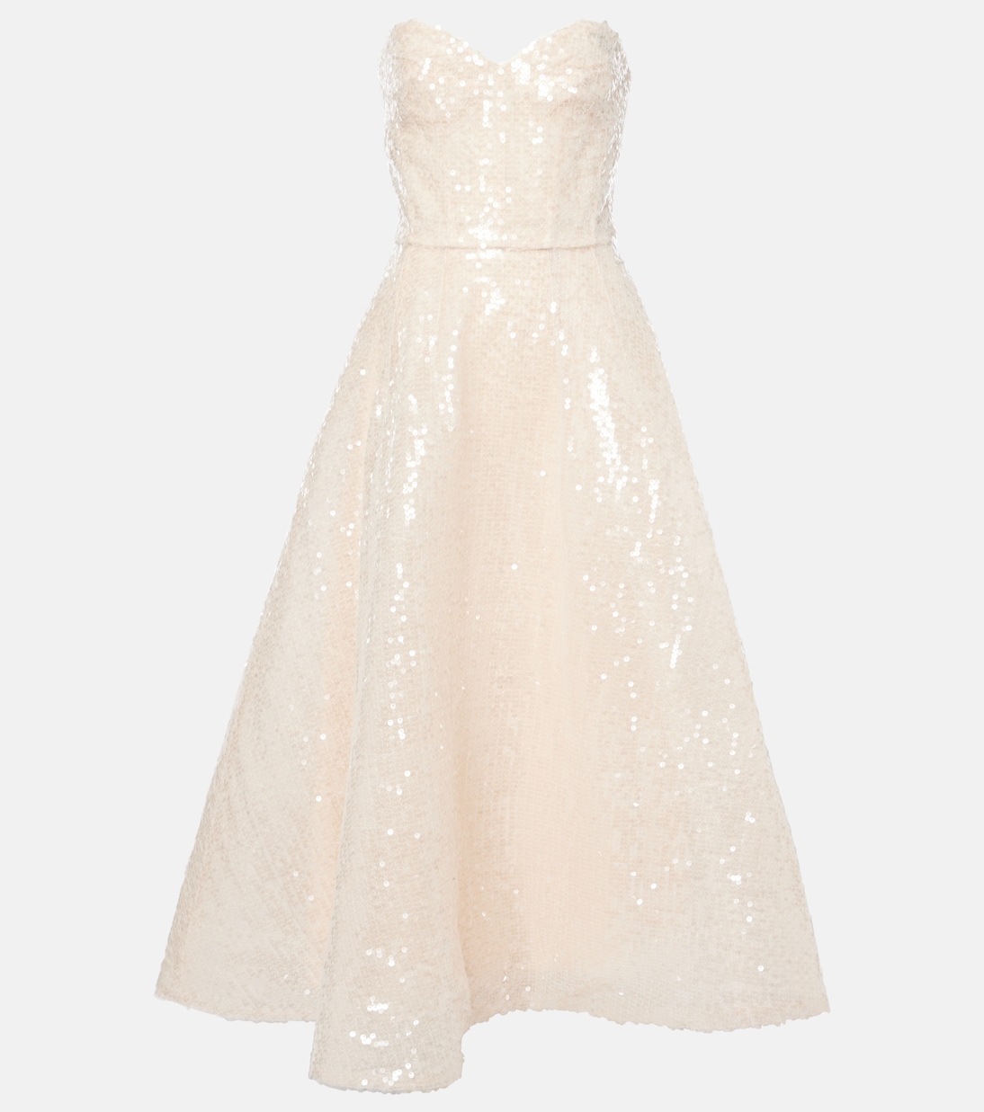 Abito midi in tulle con pailettes  | Monique Lhuillier