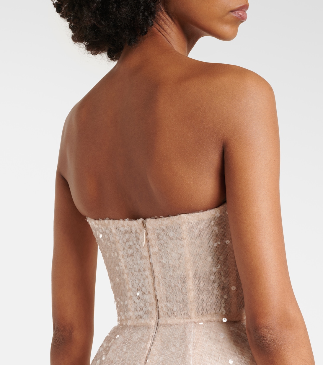 Abito midi in tulle con pailettes  | Monique Lhuillier