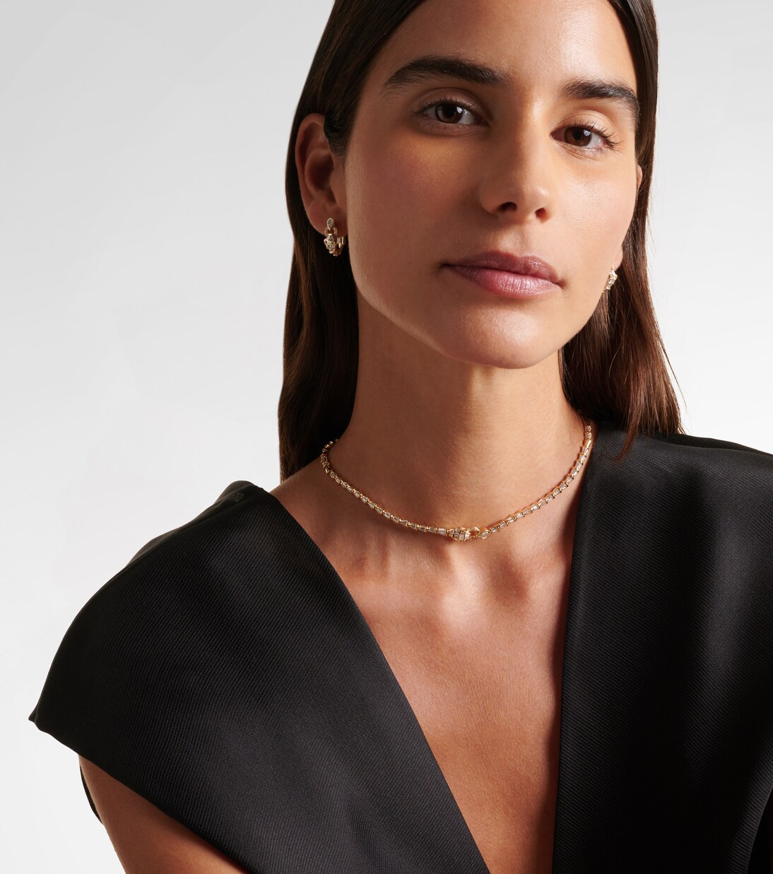 Serpentine 18kt gold necklace with diamonds and garnet | Shay Jewelry