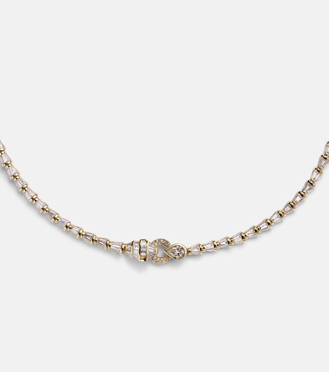 Serpentine 18kt gold necklace with diamonds and garnet | Shay Jewelry