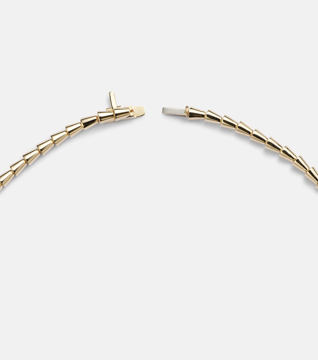 Serpentine 18kt gold necklace with diamonds and garnet | Shay Jewelry