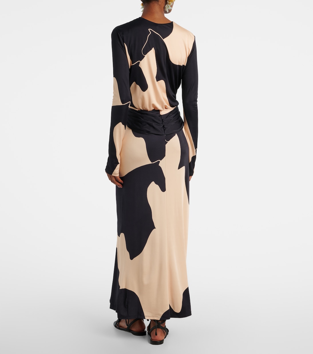 Vestido largo anudado estampado | Johanna Ortiz