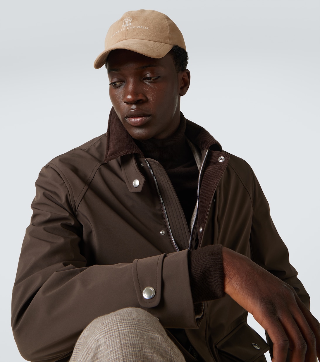 Logo suede baseball cap | Brunello Cucinelli