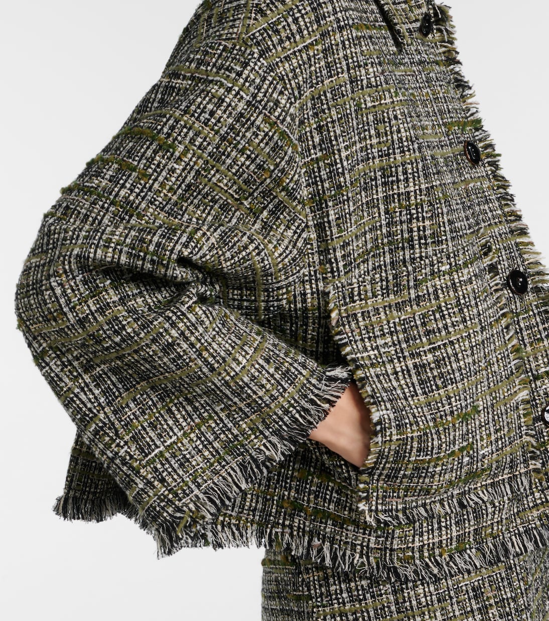 Floral-appliqué tweed jacket | Erdem