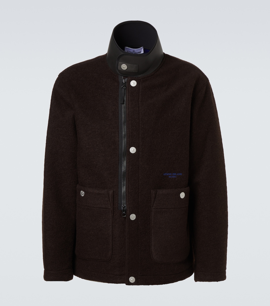 Logo wool-blend jacket | Stone Island
