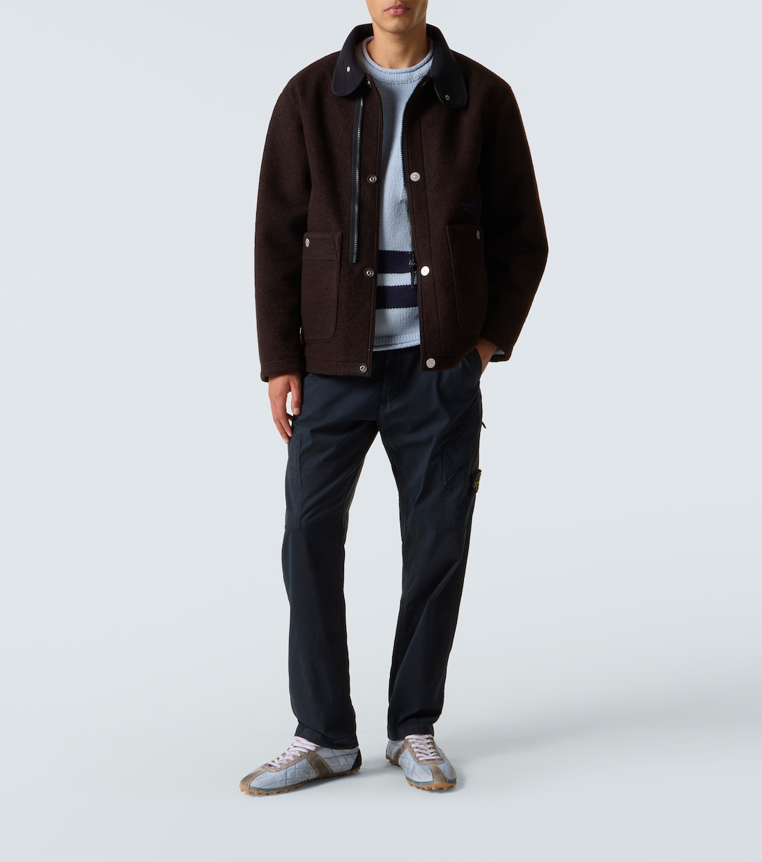 Logo wool-blend jacket | Stone Island