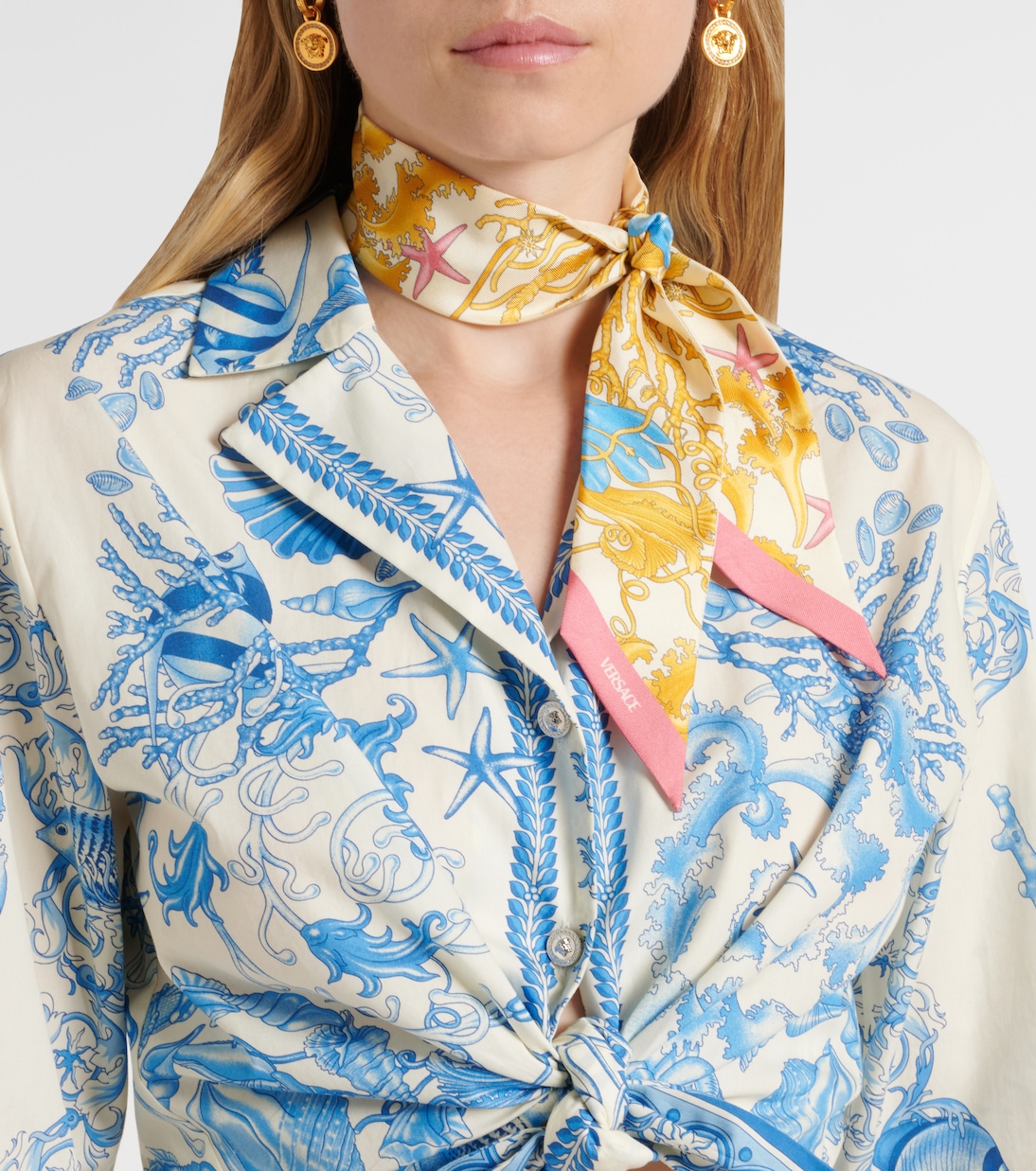 Foulard Underwater Barocco en soie | Versace