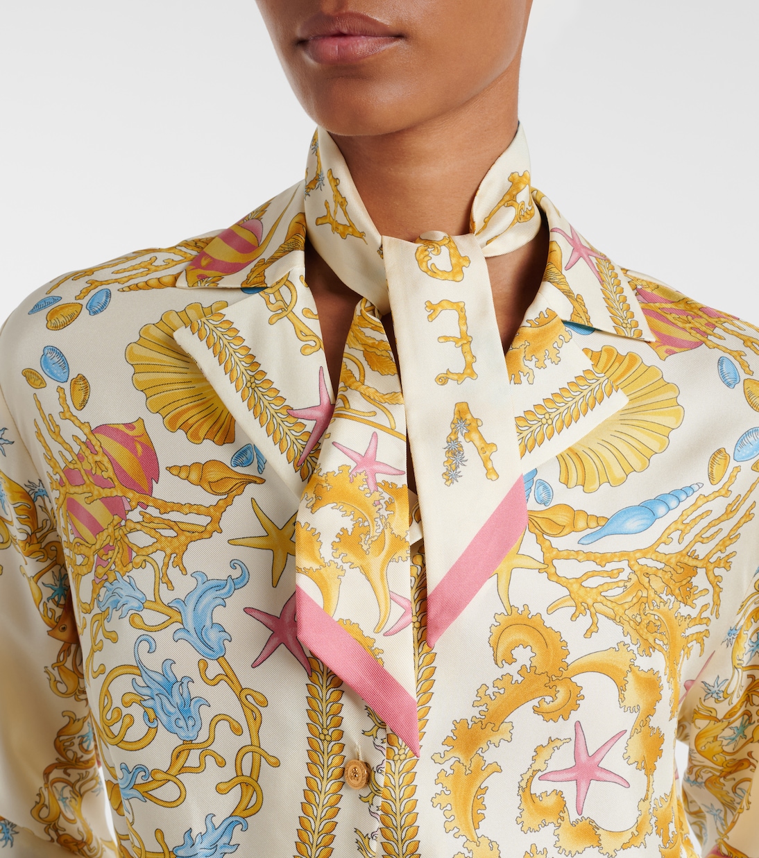 Underwater Barocco silk scarf | Versace